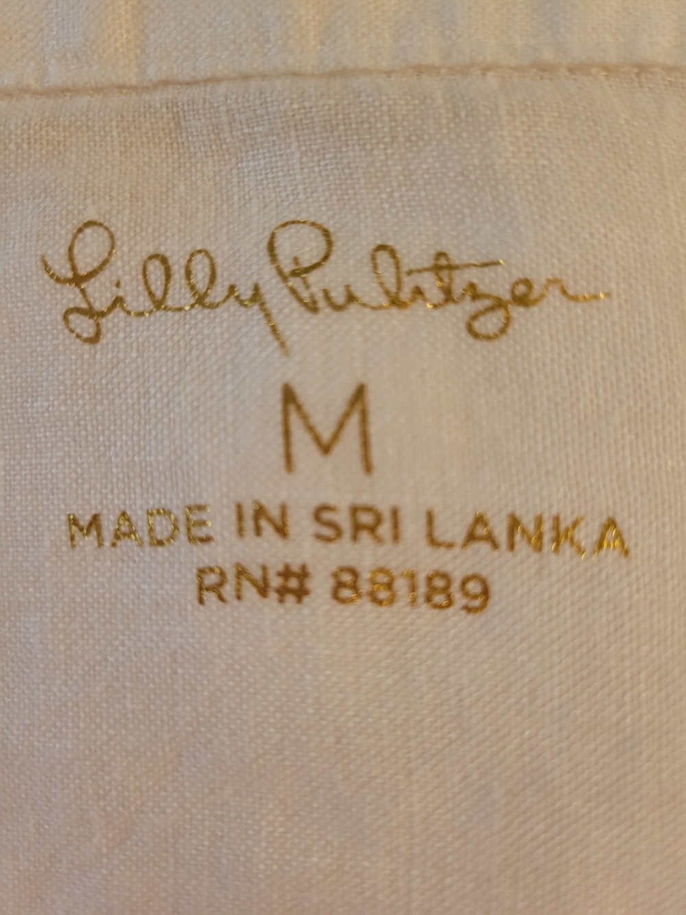 Lilly Pulitzer Sea View 100% Linen Classic White Button-Down Women's Shirt - Picture 2 of 8
